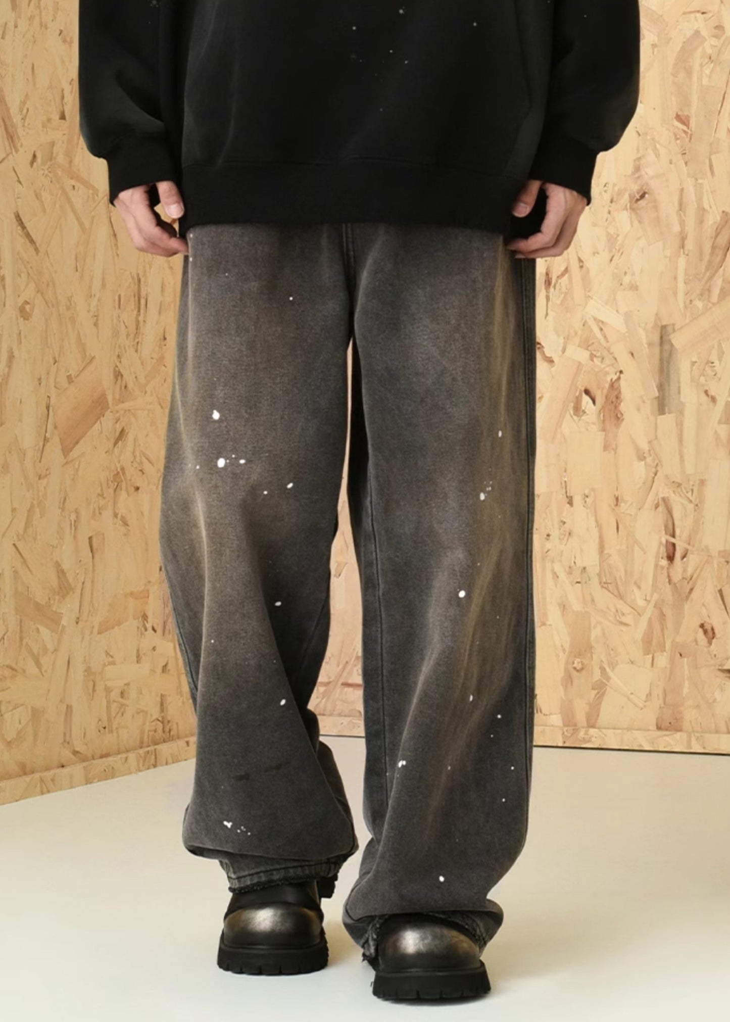 Splatter Distressed Denim Pants