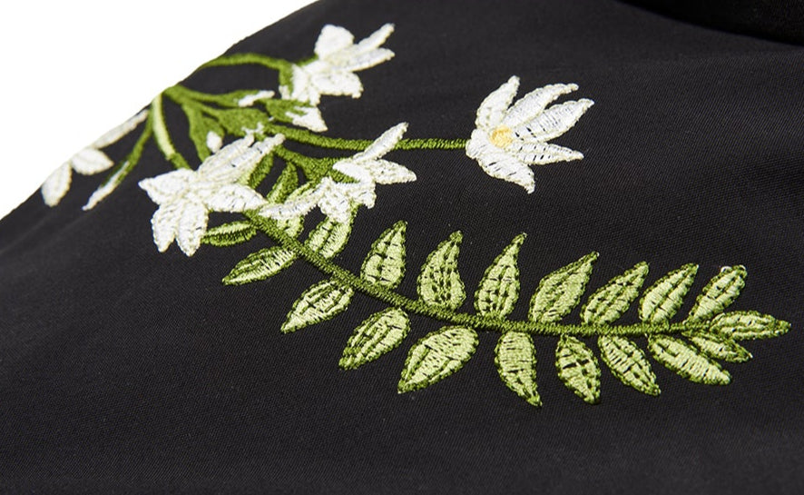 Floral Embroidered Puffer Jacket