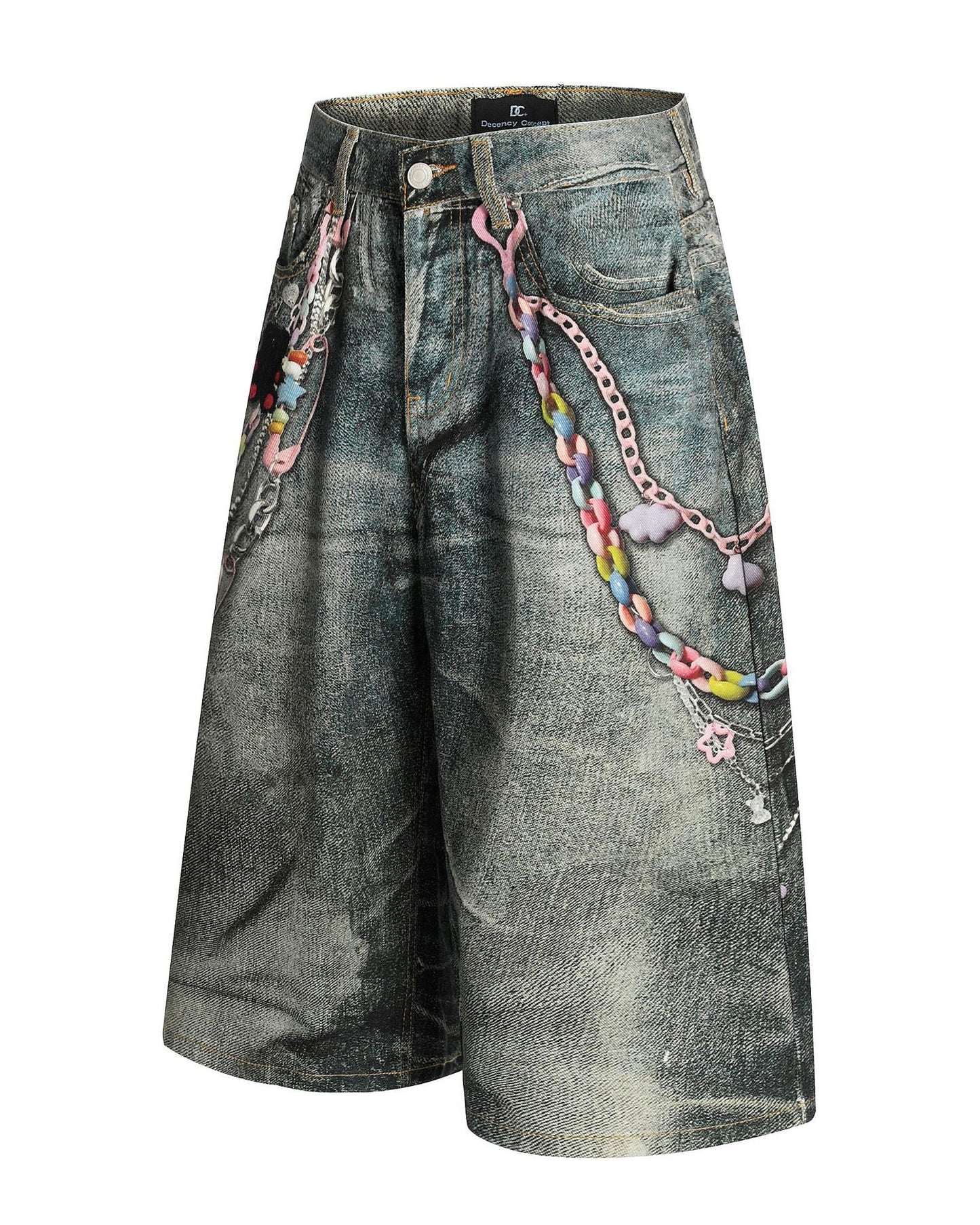 Chain Print 3D Shorts