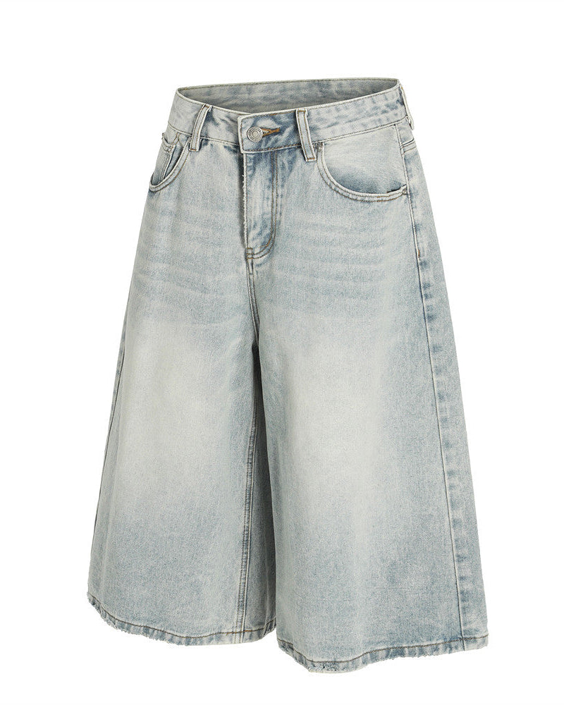 Vintage Wash Denim Shorts