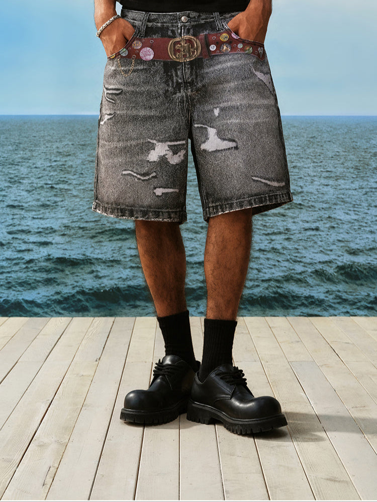Belt Patch 3D Pants