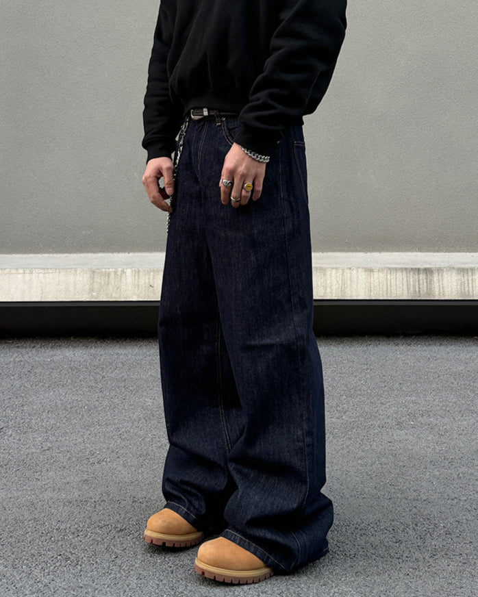Wide-Leg Denim Pants