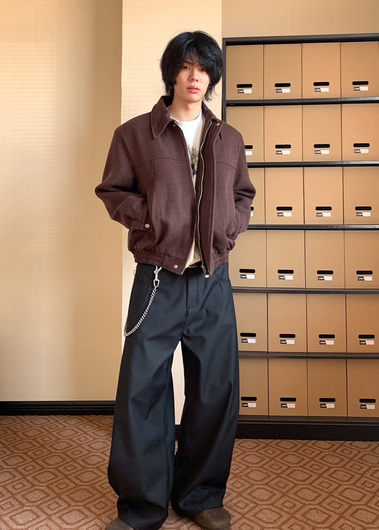 Wide-Leg Workwear Pants