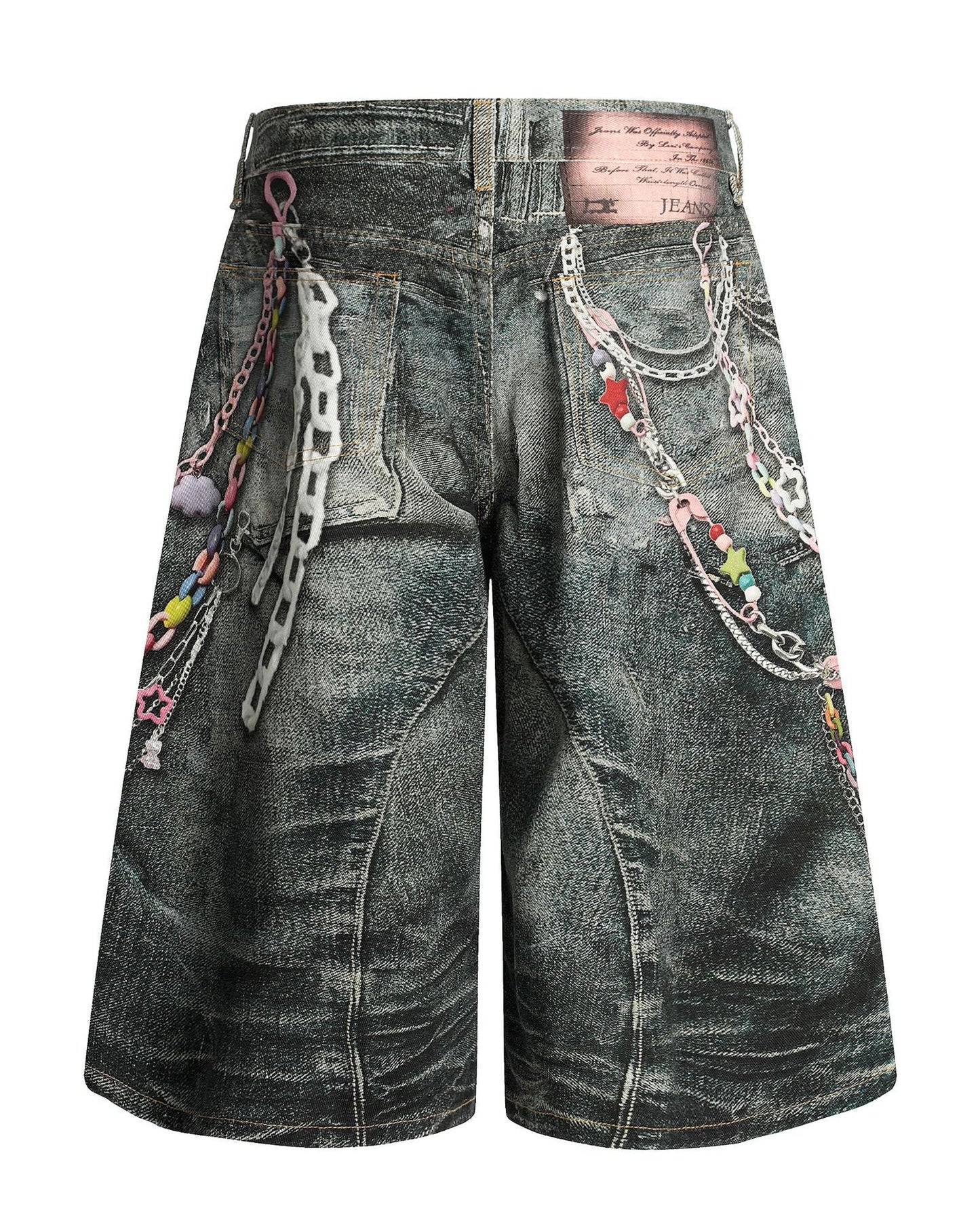 Chain Print 3D Shorts