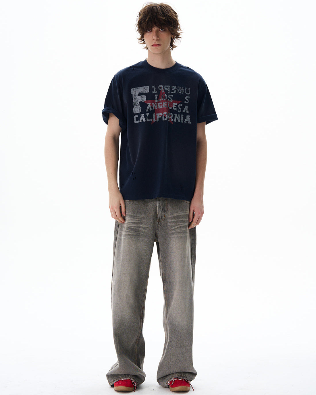 Washed Staight Pants