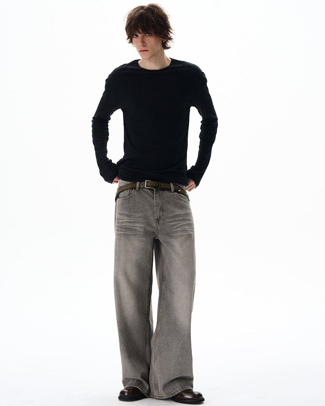 Washed Staight Pants