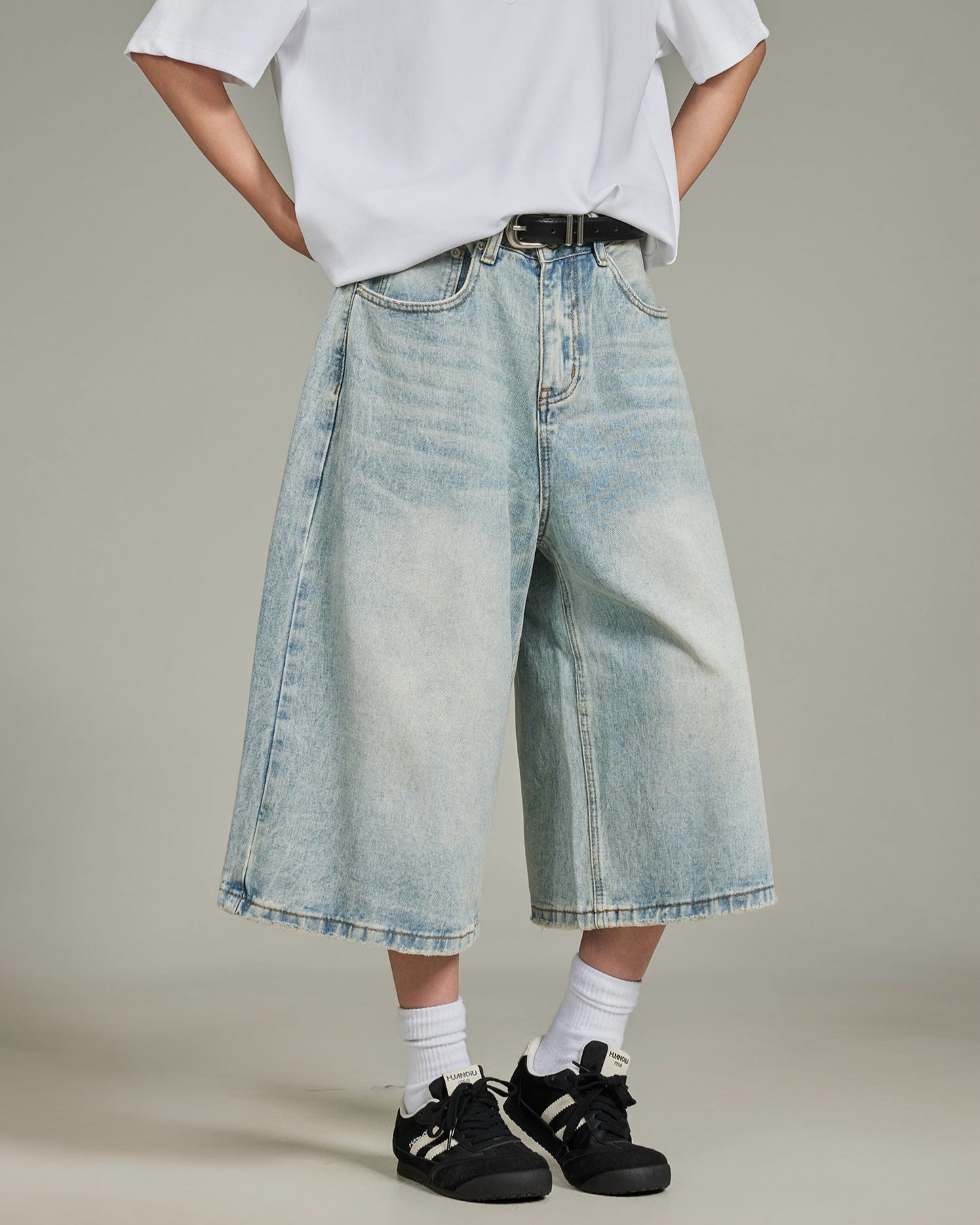 Vintage Wash Denim Shorts