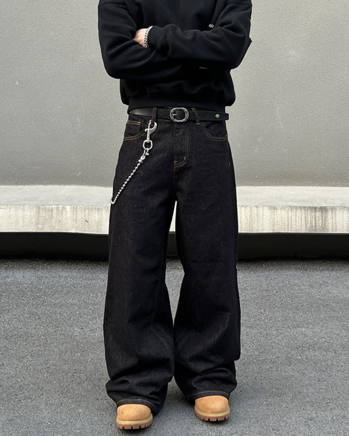 Wide-Leg Denim Pants