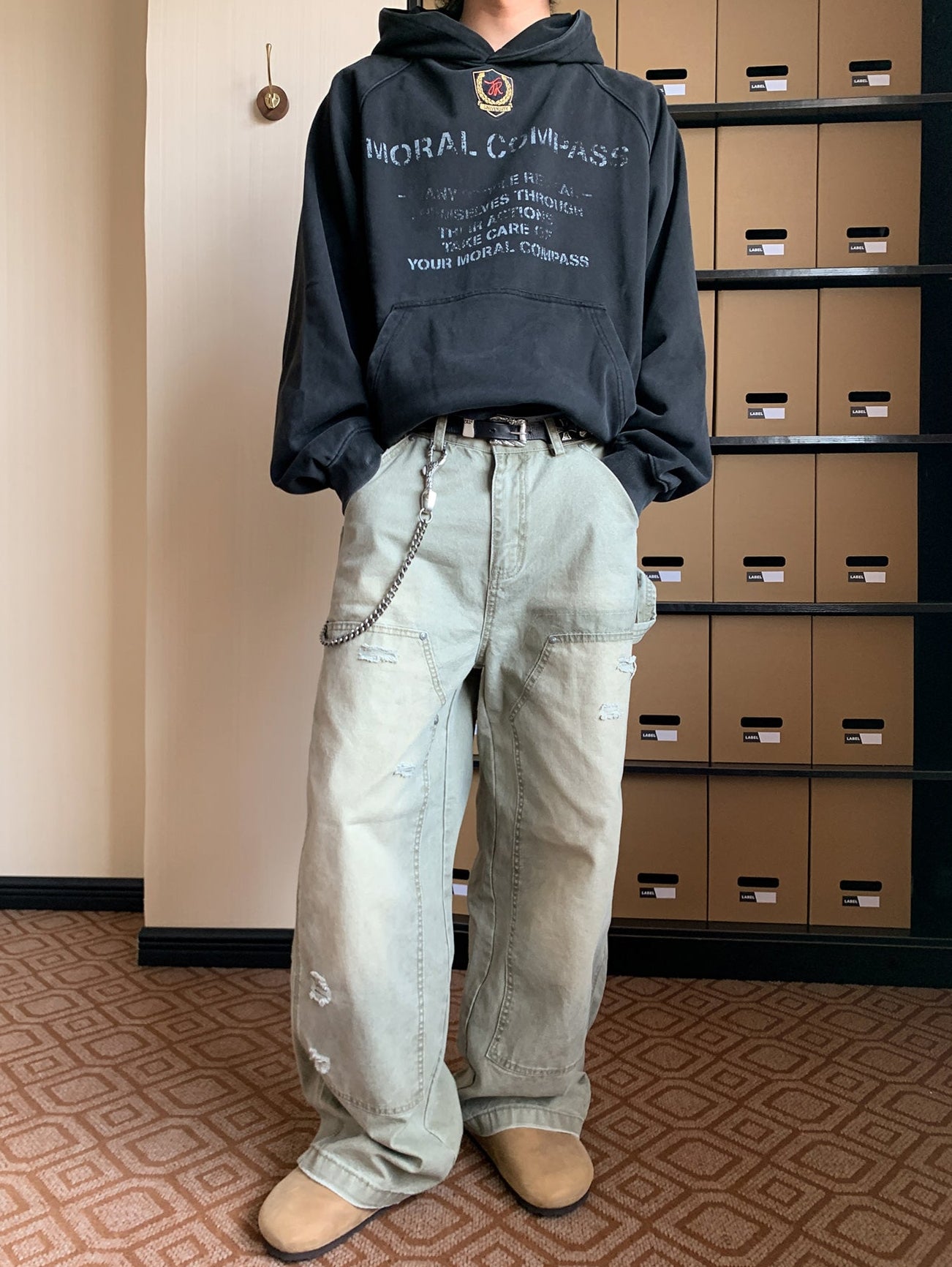 Double Knee Distressed Pants