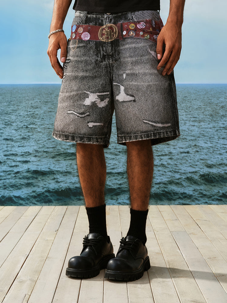 Belt Patch 3D Pants