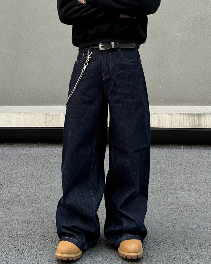 Wide-Leg Denim Pants