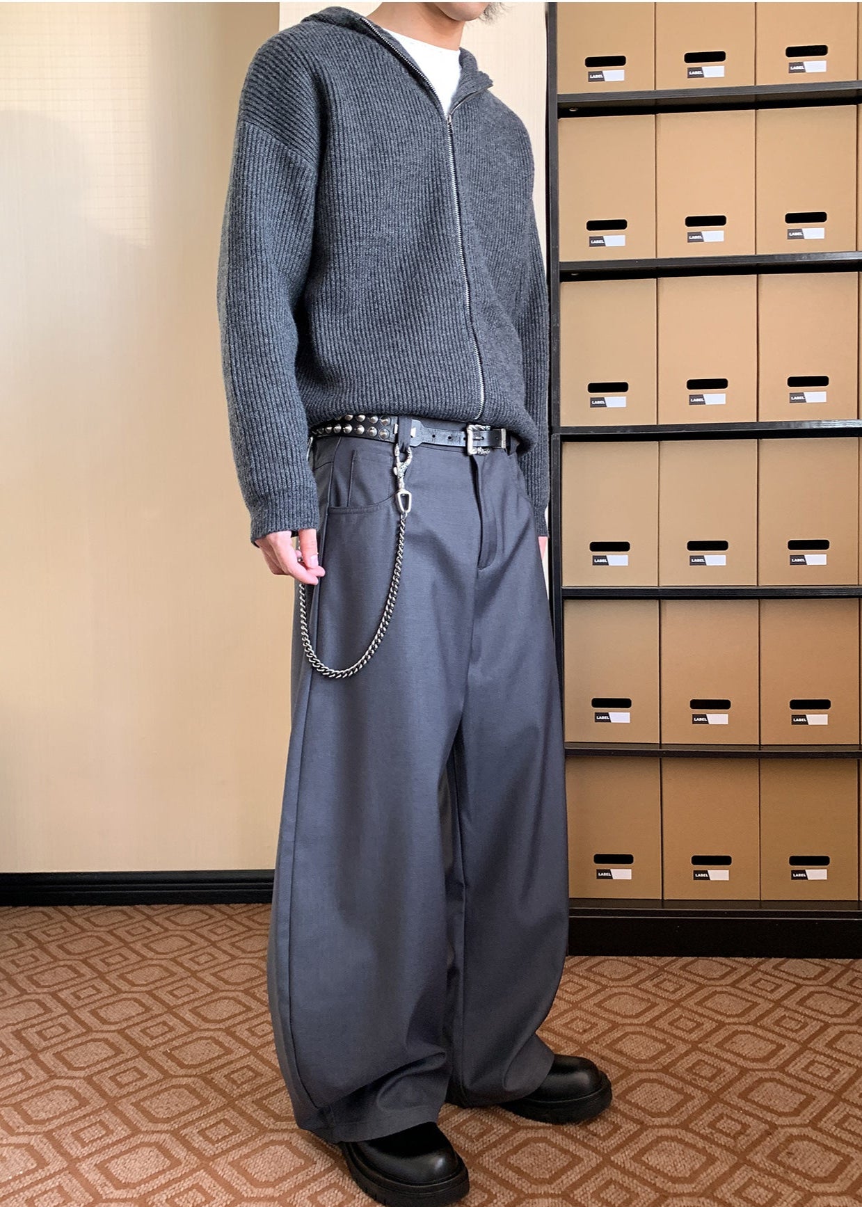 Wide-Leg Workwear Pants