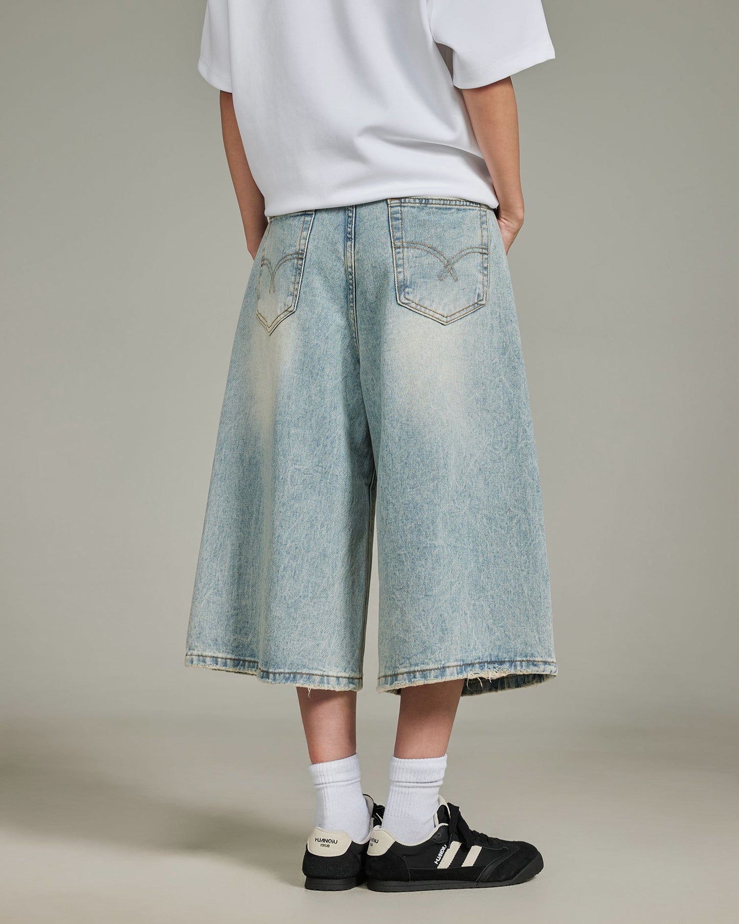 Vintage Wash Denim Shorts