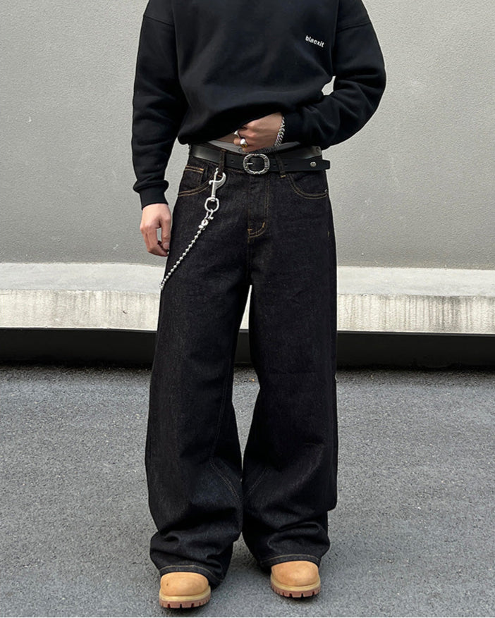 Wide-Leg Denim Pants