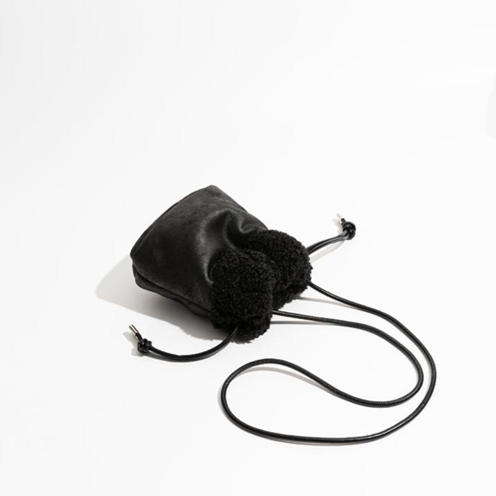 Faux Fur Bucket Messenger Bag