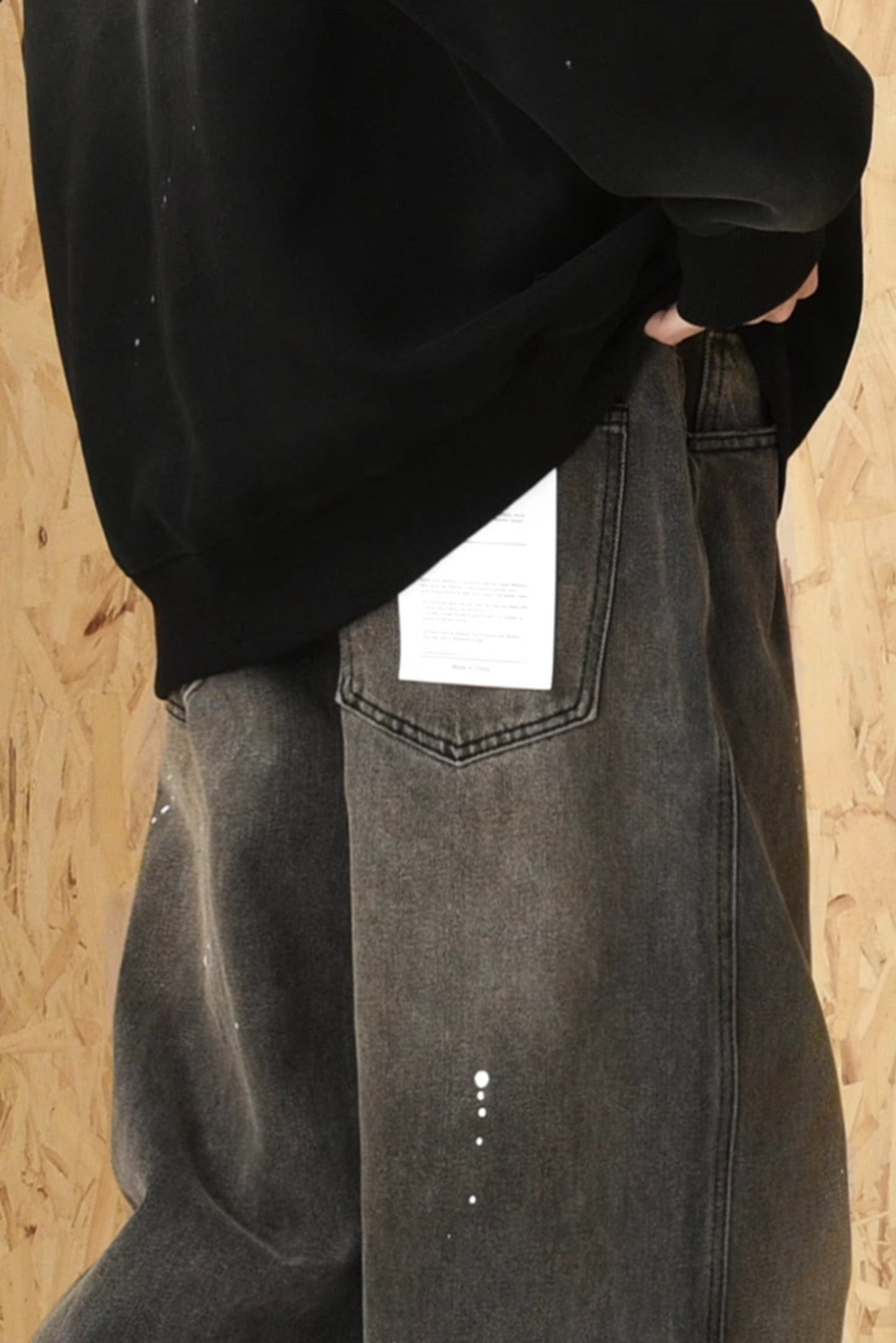 Splatter Distressed Denim Pants