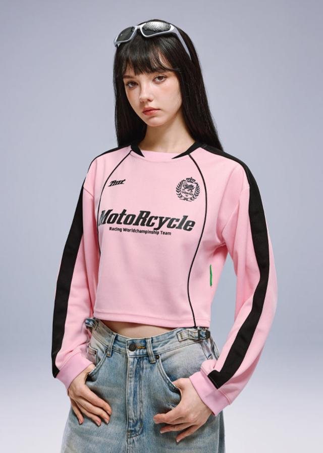 MotoRcycle Racing Long Sleeve Crop Top