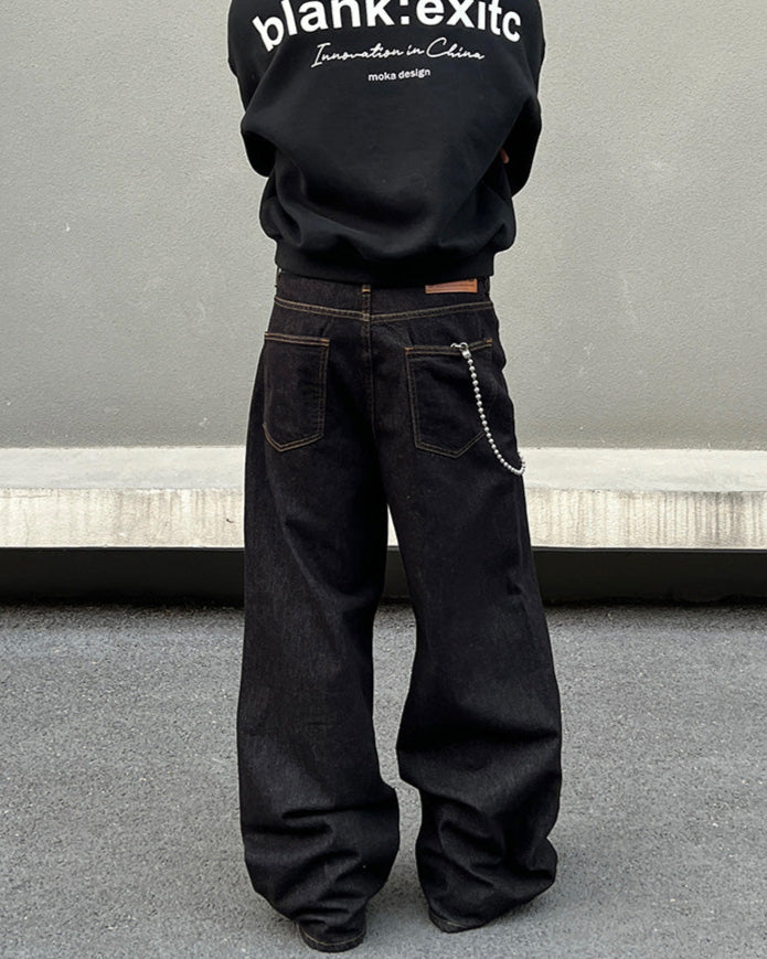 Wide-Leg Denim Pants