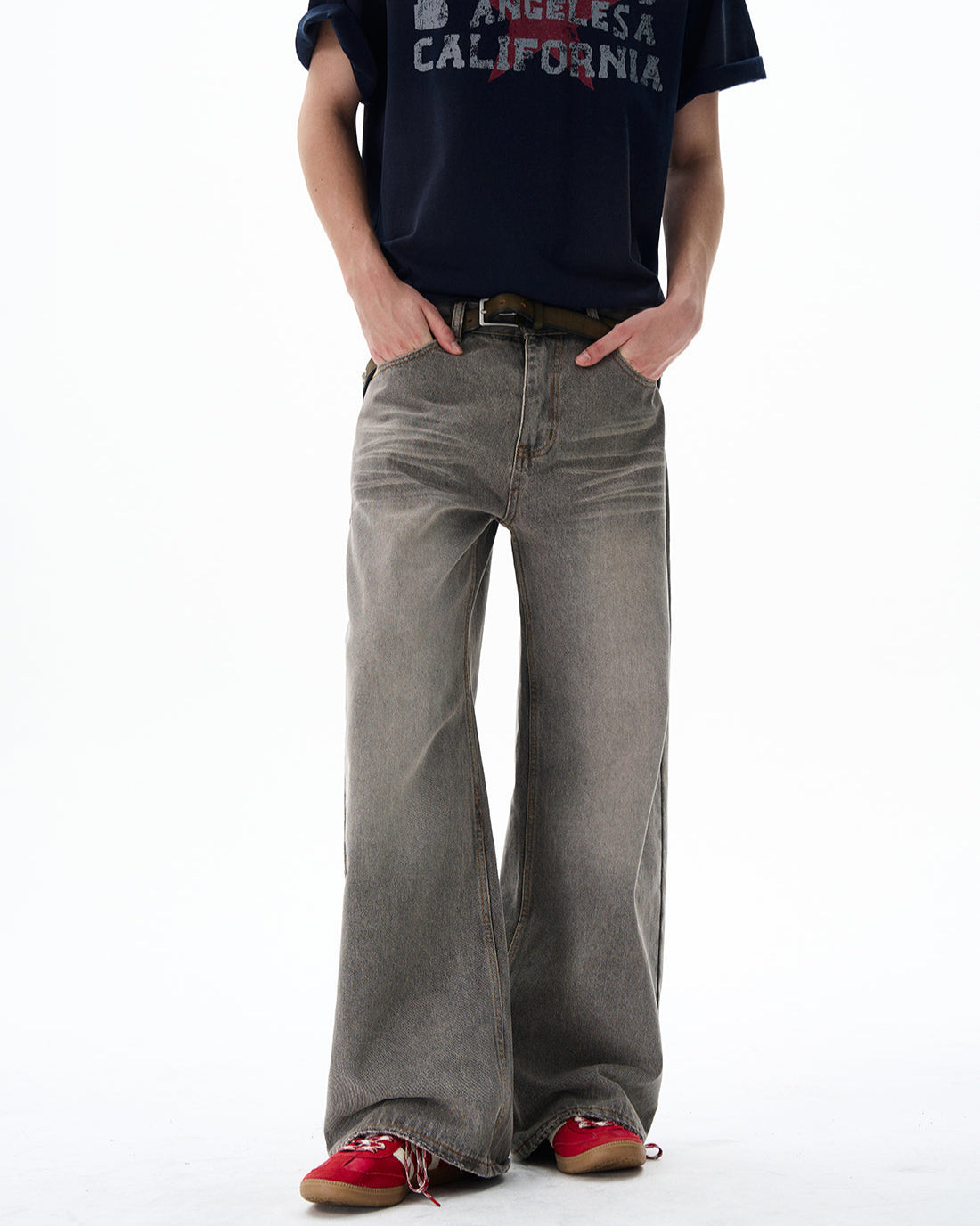 Washed Staight Pants