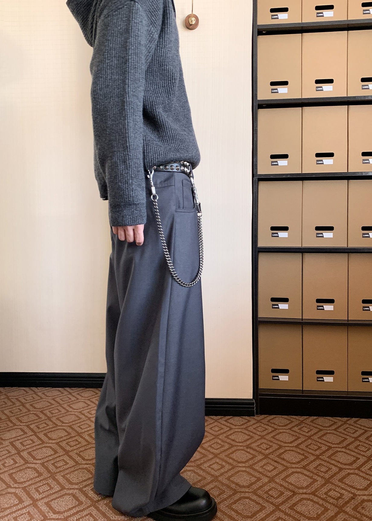 Wide-Leg Workwear Pants