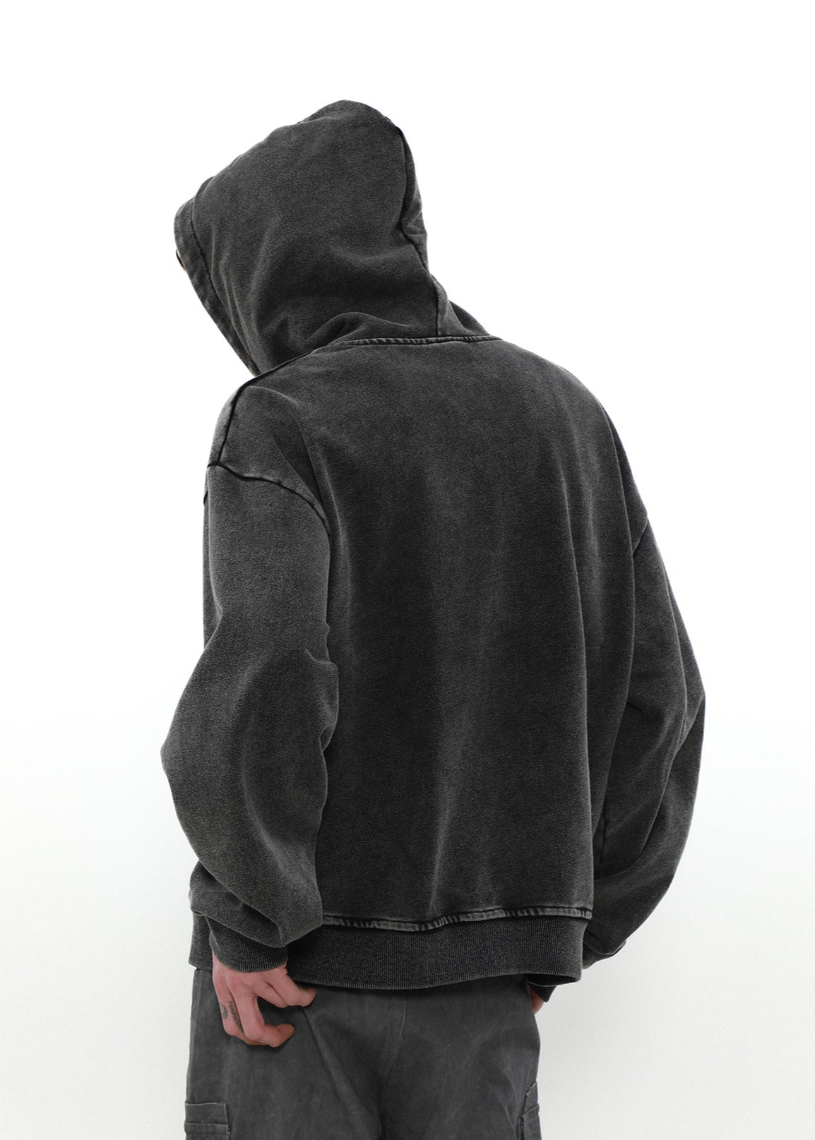 Distressed Zip Hoodie