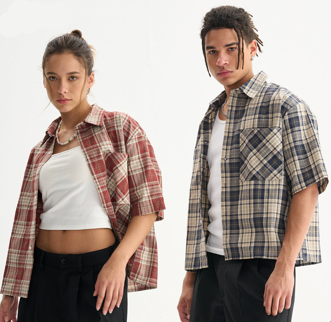 Checkered Short Sleeve Shirts