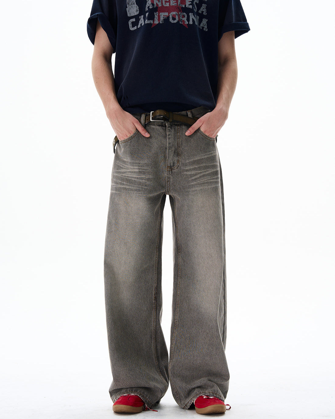 Washed Staight Pants