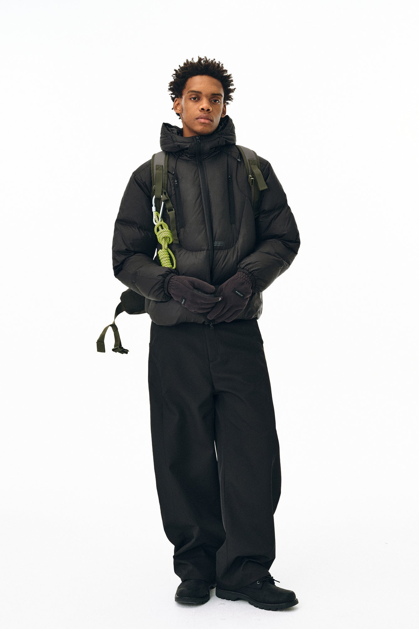 Schwarze isolierte Winterjacke