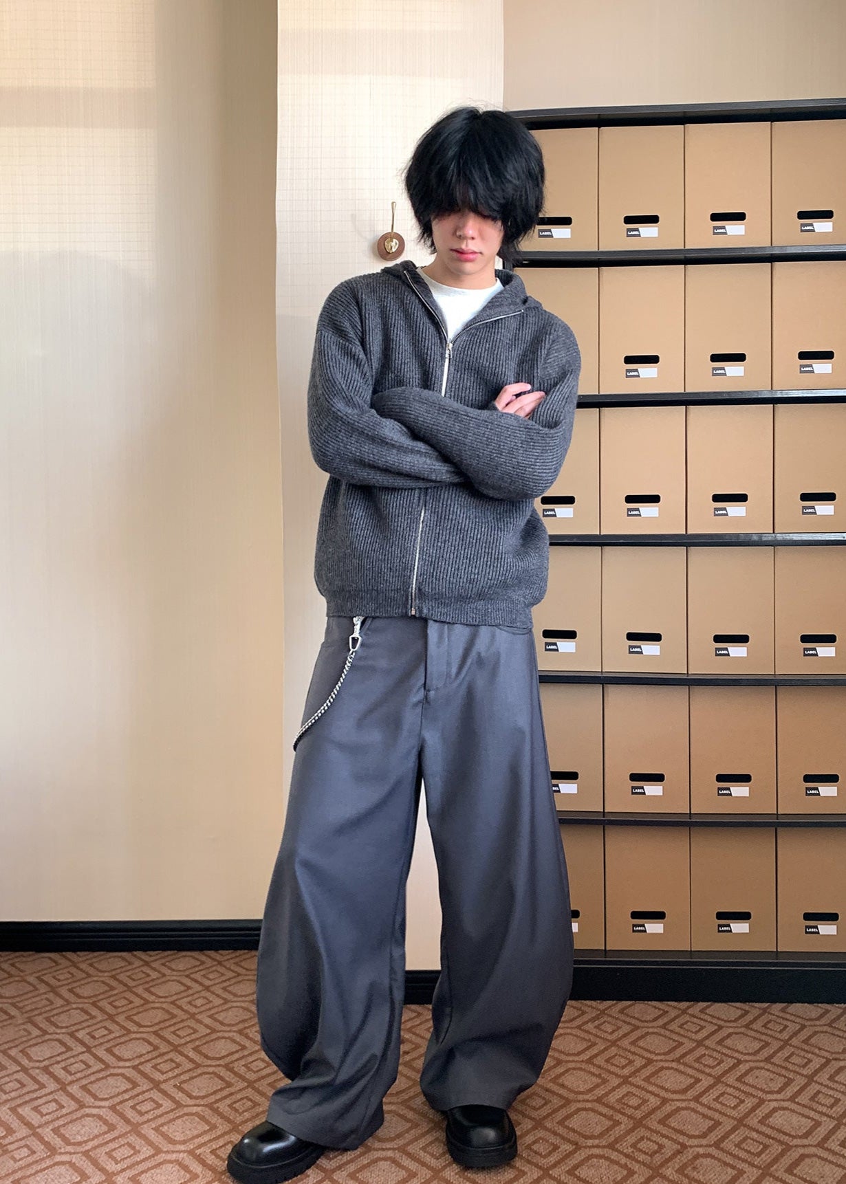 Wide-Leg Workwear Pants