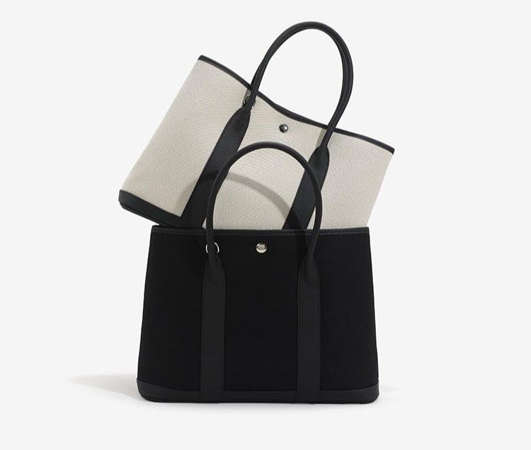 Canvas-Leder-Einkaufstasche