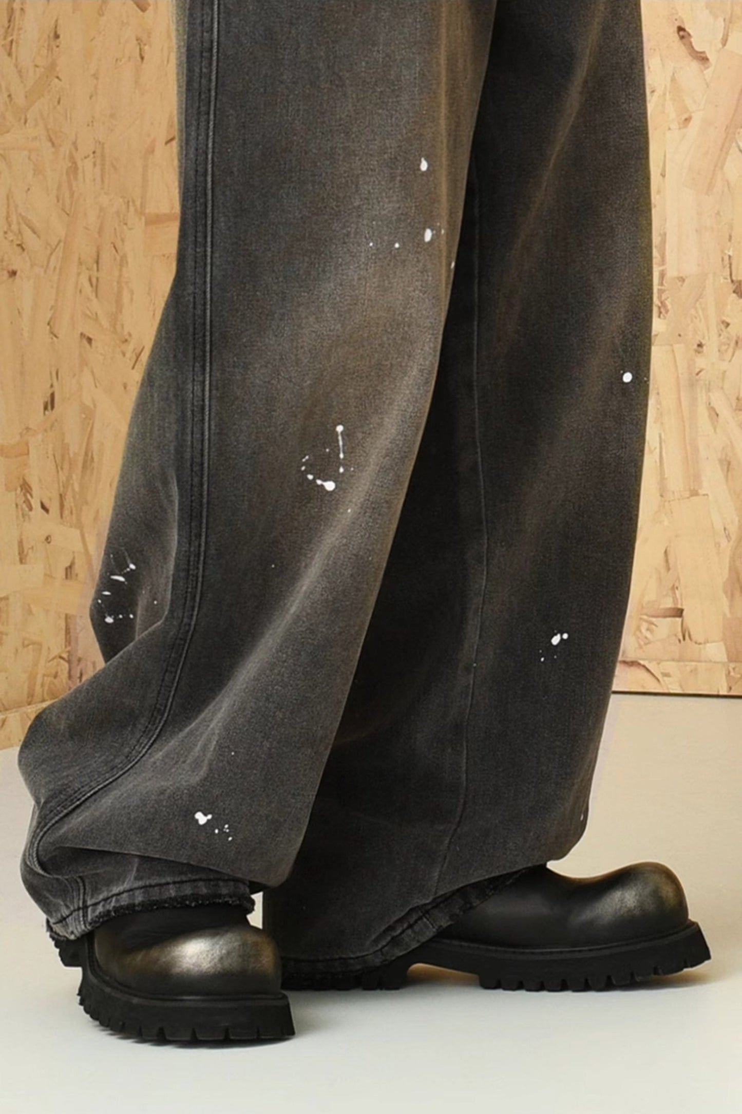 Splatter Distressed Denim Pants