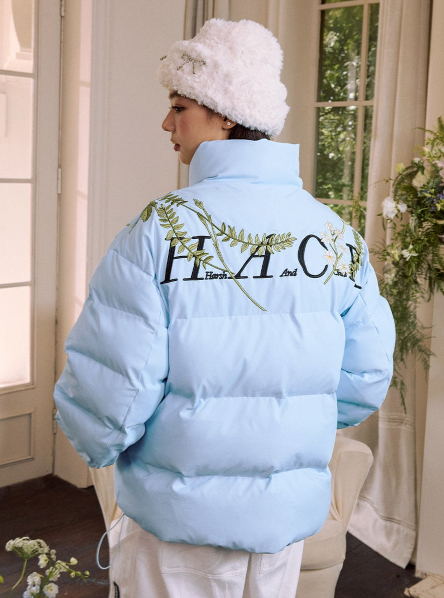 Floral Embroidered Puffer Jacket