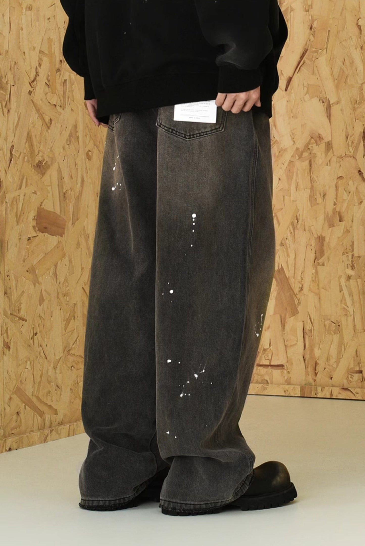 Splatter Distressed Denim Pants