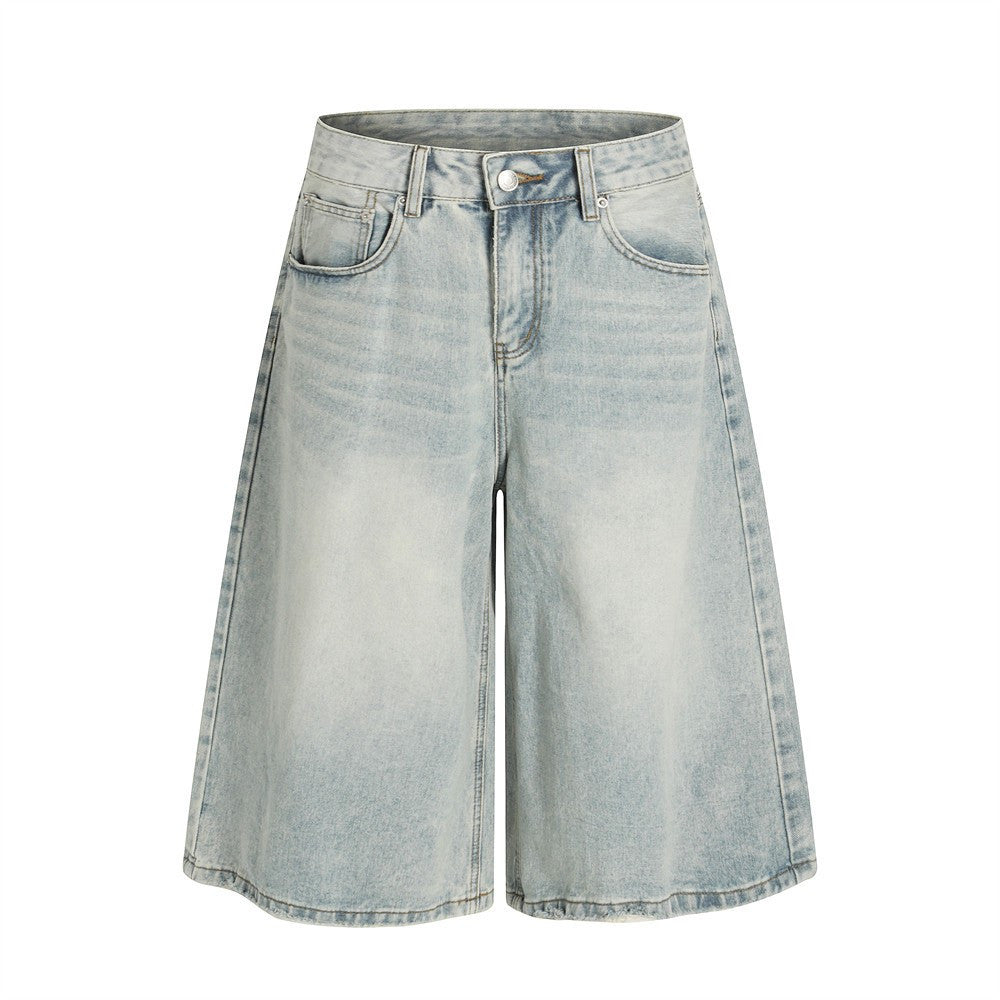 Vintage Wash Denim Shorts