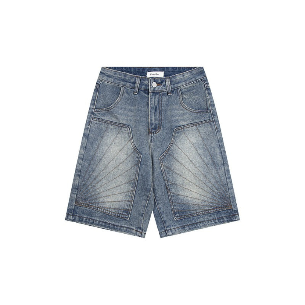 Sunburst Denim Shorts