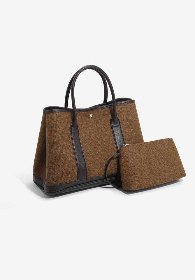 Canvas-Leder-Einkaufstasche