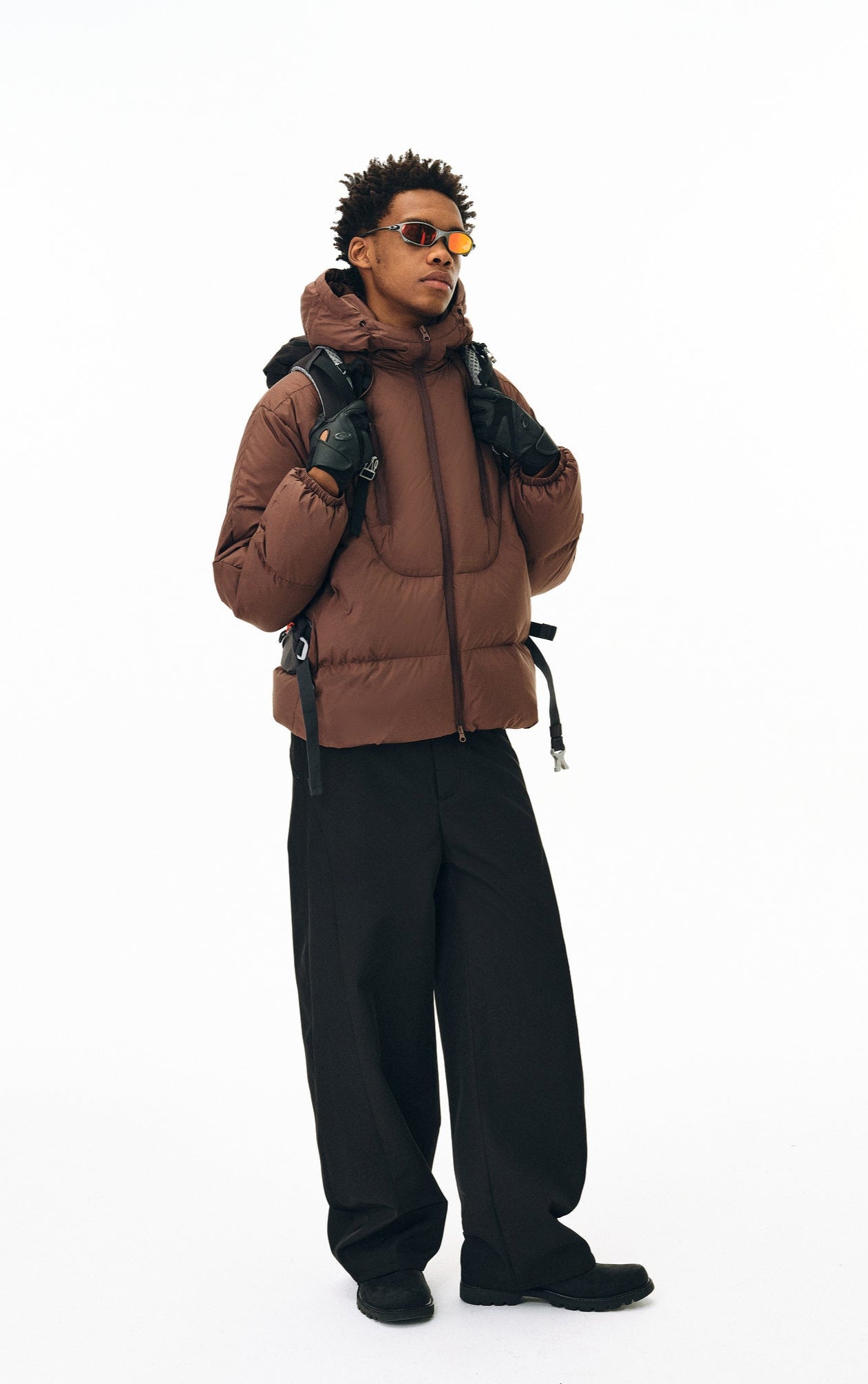 Schwarze isolierte Winterjacke