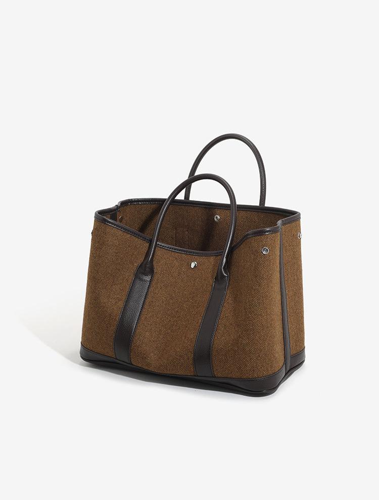 Canvas-Leder-Einkaufstasche
