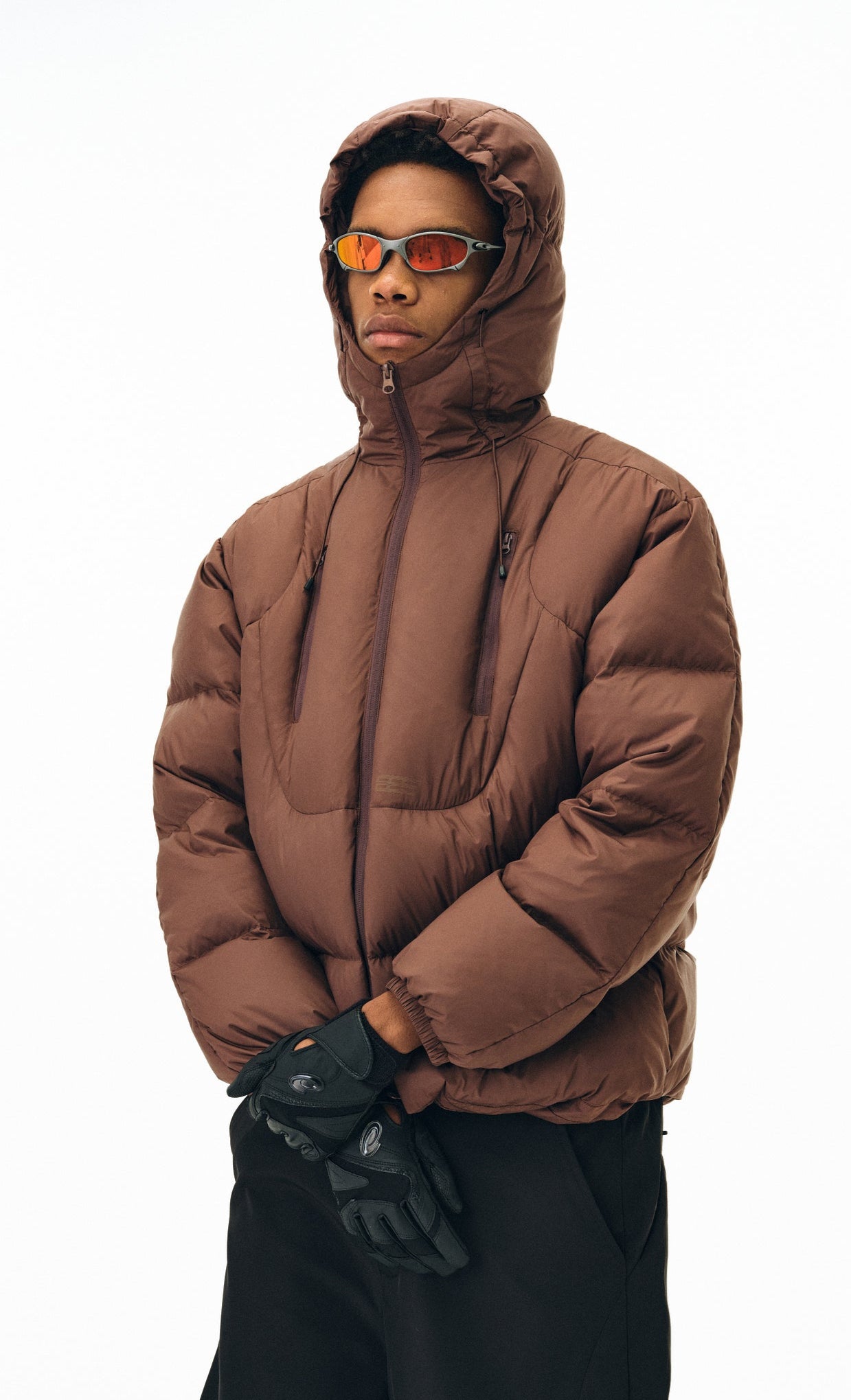 Schwarze isolierte Winterjacke
