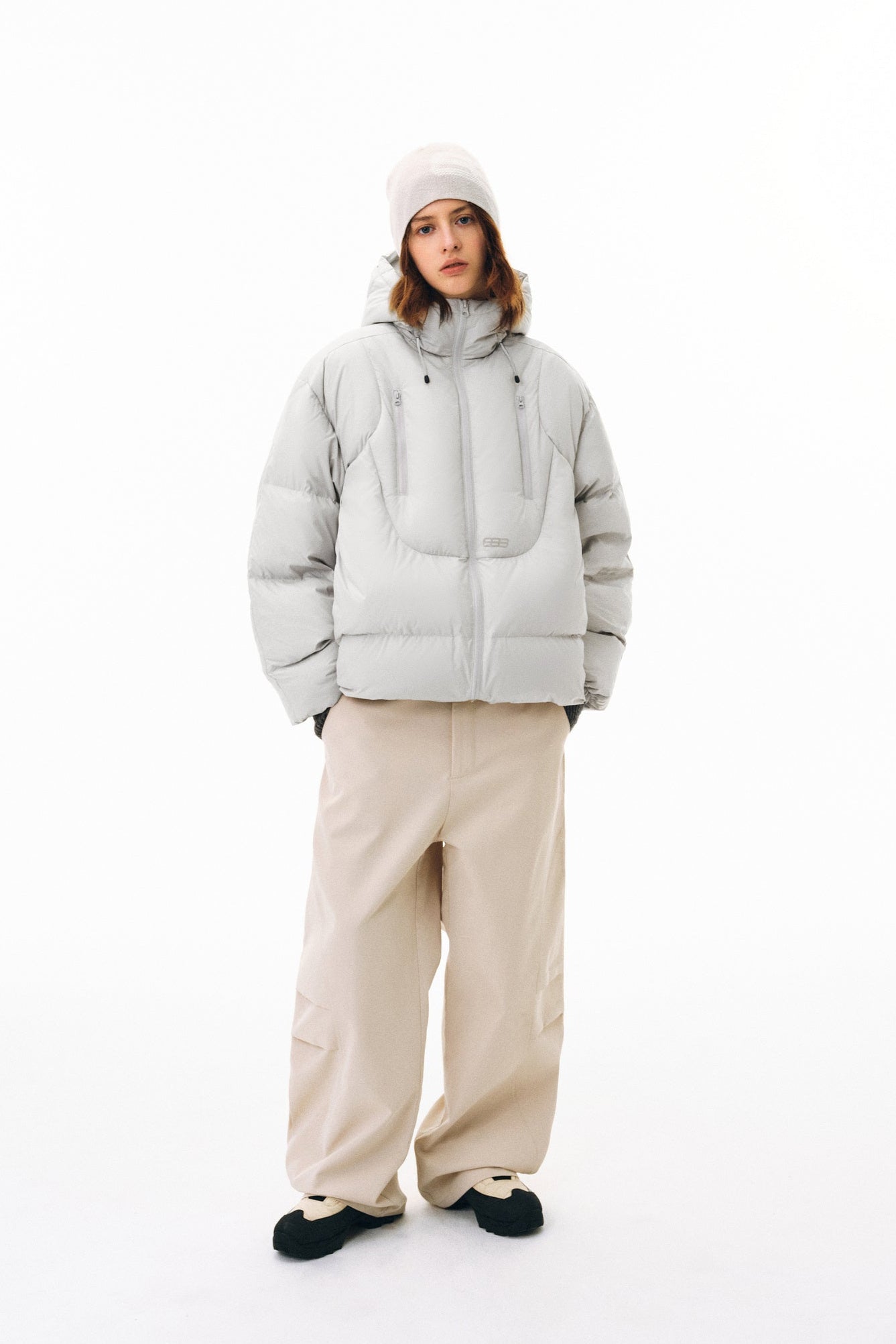 Schwarze isolierte Winterjacke