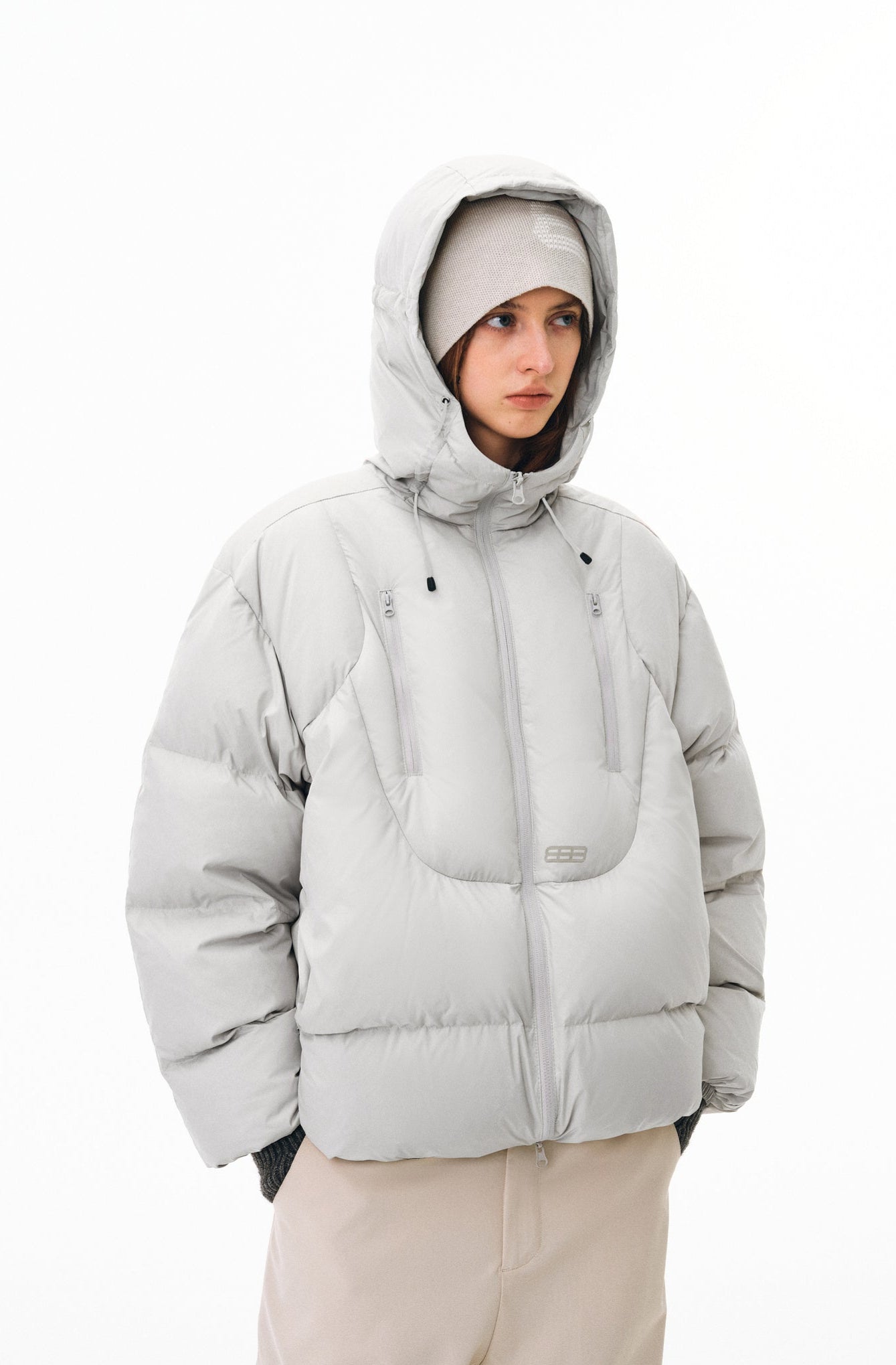 Schwarze isolierte Winterjacke