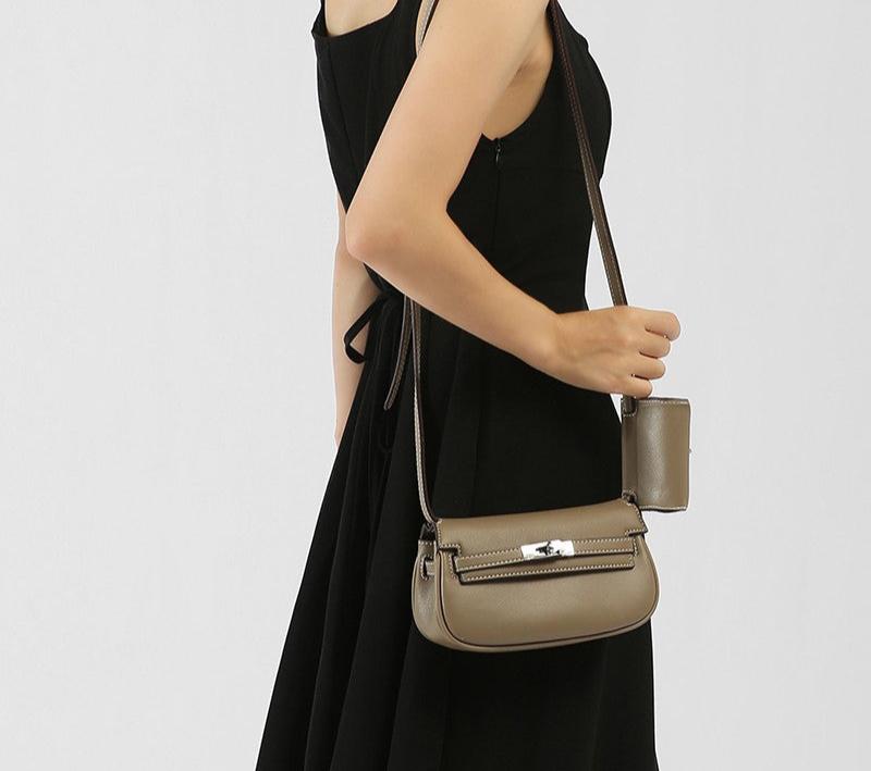Lock Saddle Crossbody Bag