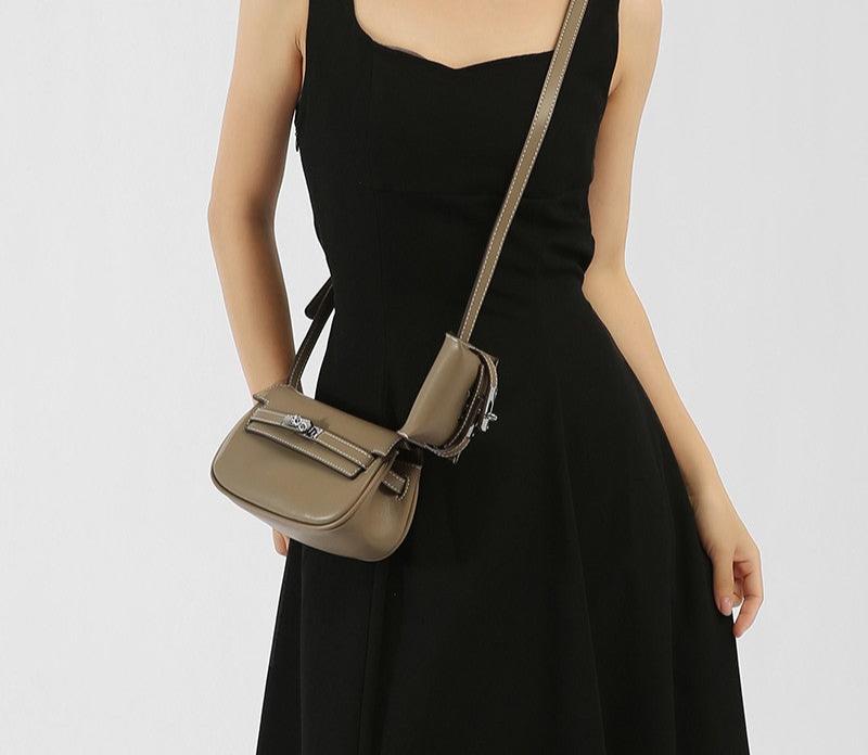 Lock Saddle Crossbody Bag