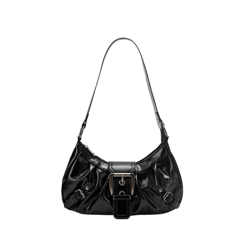 Black Luxe Buckle Bag