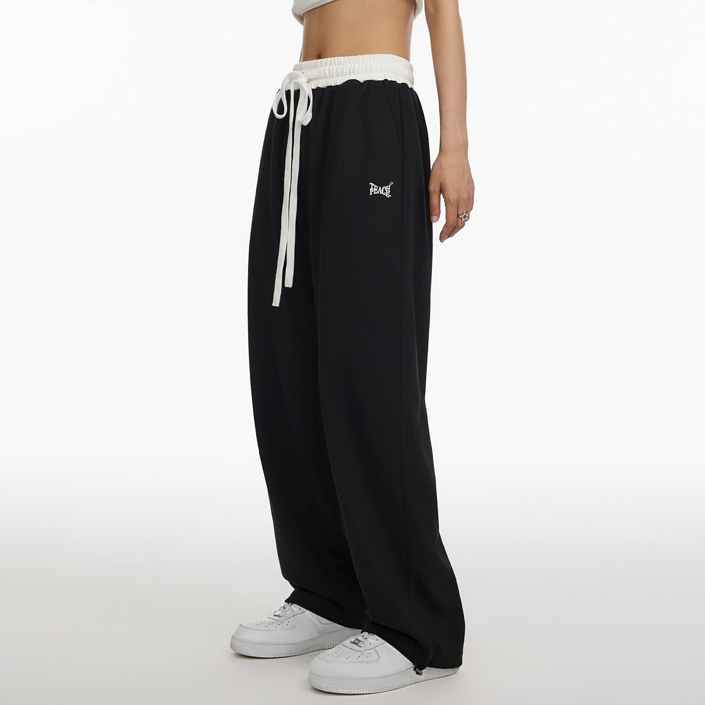 Drawstring Wide-Leg Pants
