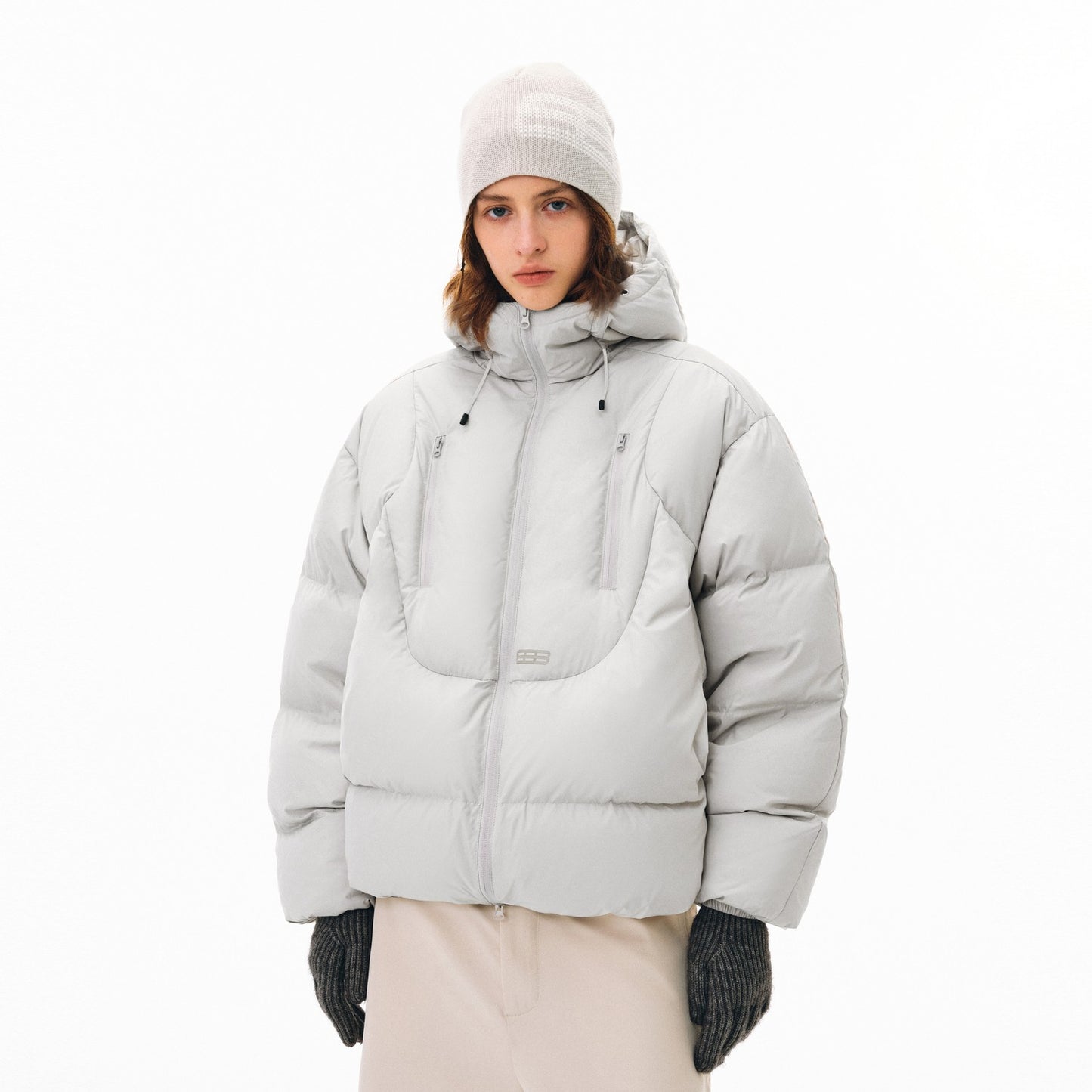 Schwarze isolierte Winterjacke