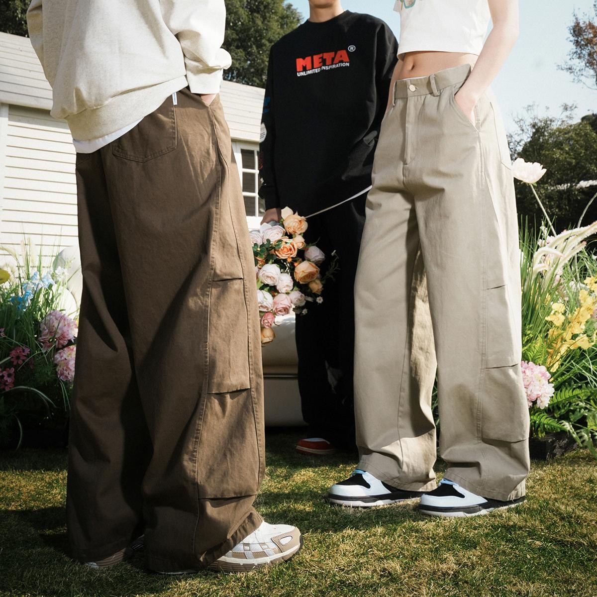 Canvas Straight Pants