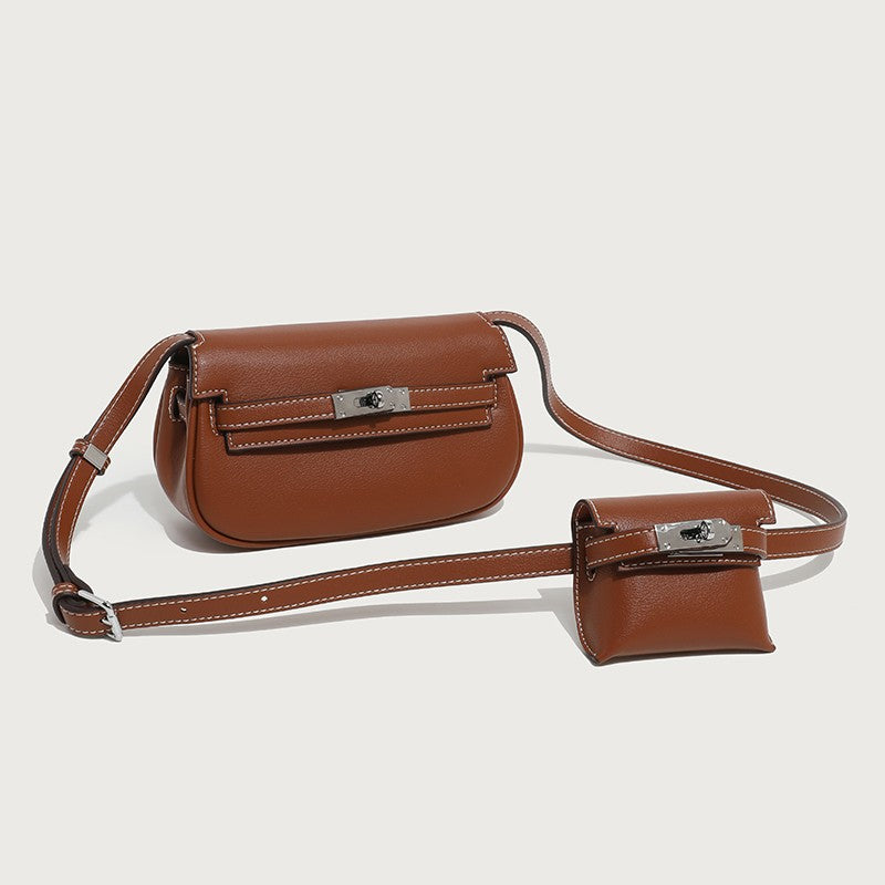 Lock Saddle Crossbody Bag