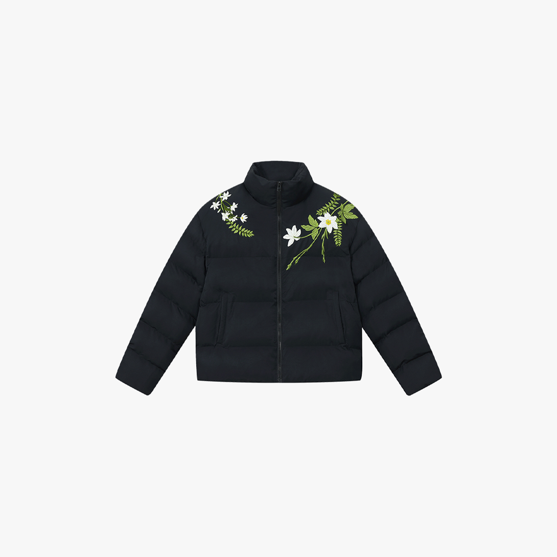 Floral Embroidered Puffer Jacket