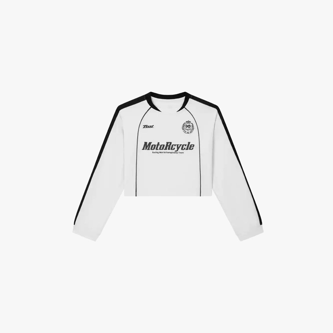 MotoRcycle Racing Long Sleeve Crop Top